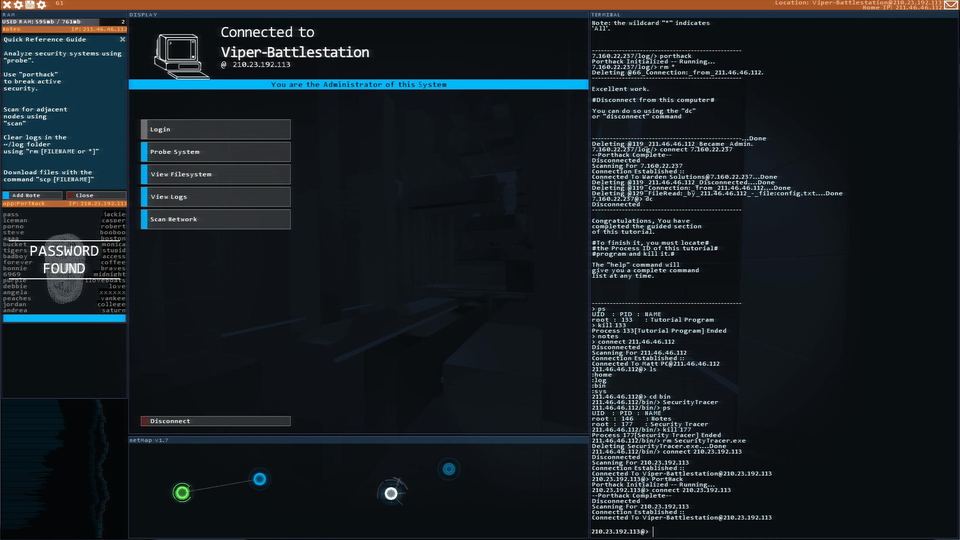 Hacknet 游戏画面