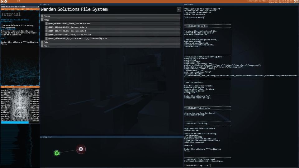 Hacknet 游戏画面