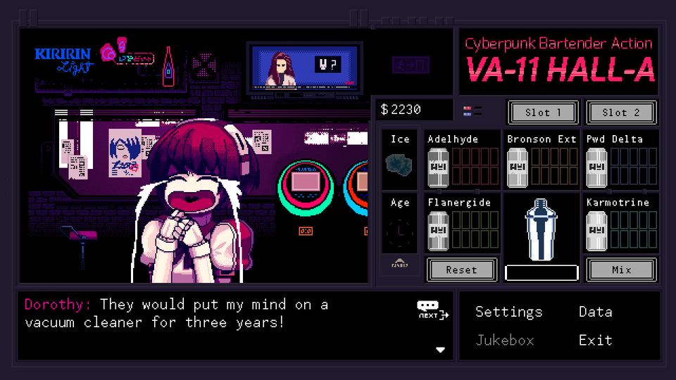 VA-11 Hall-A: Cyberpunk Bartender Action 游戏画面