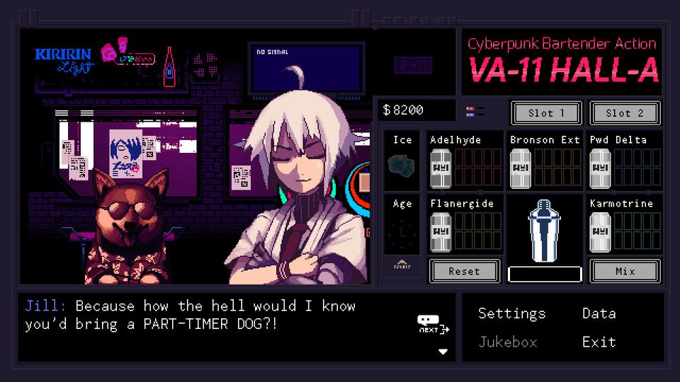VA-11 Hall-A: Cyberpunk Bartender Action 游戏画面