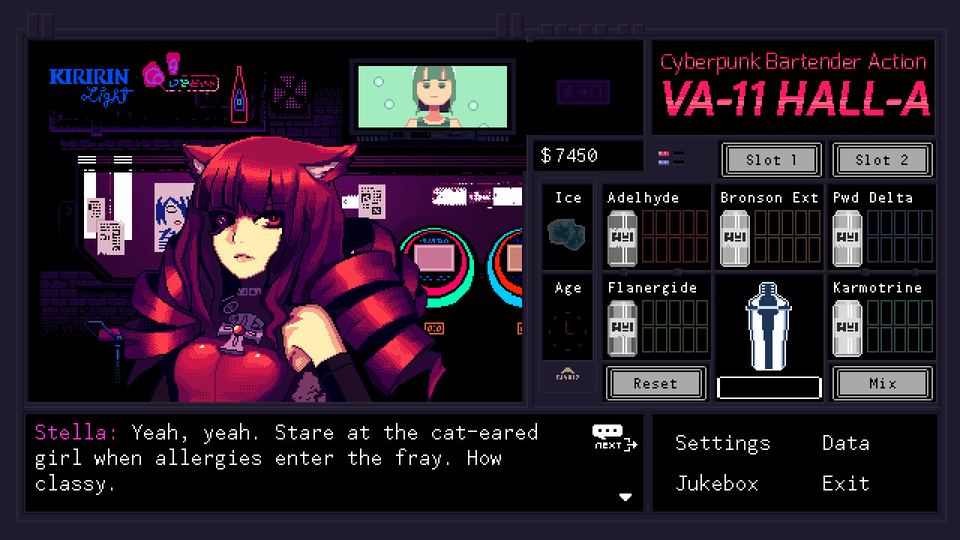 VA-11 Hall-A: Cyberpunk Bartender Action 游戏画面