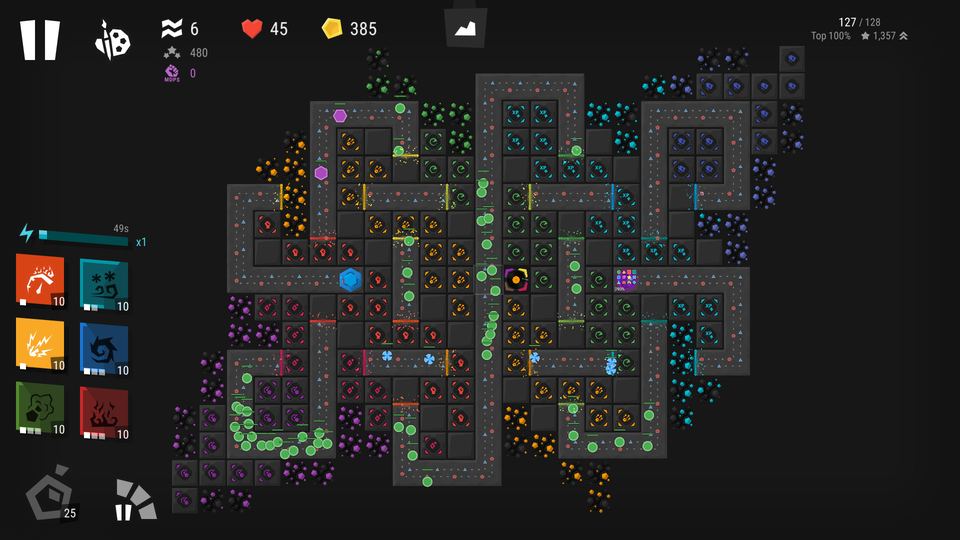 Infinitode 2 - Infinite Tower Defense 游戏画面
